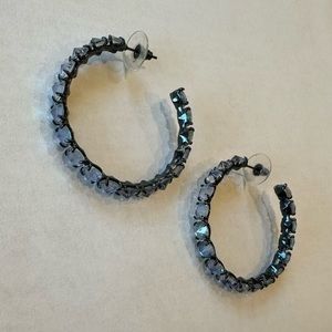 Kendra Scott Jolie Navy Dichroic Glass Hoops